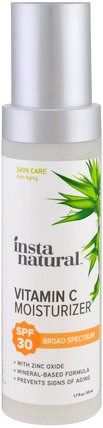 Vitamin C Moisturizer, SPF 30, 1.7 fl oz (50 ml) by InstaNatural, 美容，維生素c HK 香港