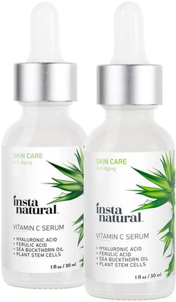 Vitamin C Serum Skin Kit, 2 Pack, 1 fl. oz (30 ml) Each by InstaNatural, 美容，透明質酸皮膚，維生素c HK 香港