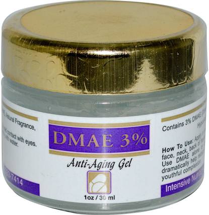 DMAE 3%, Anti-Aging Gel, 1 oz (30 ml) by Intensive Nutrition, 美容，面部護理，皮膚類型抗衰老皮膚，健康，皮膚，血清dmae HK 香港