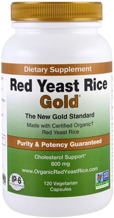 Red Yeast Rice, Gold, 600 mg, 120 Vegetarian Capsules by IP-6 International, 補品，紅曲米 HK 香港