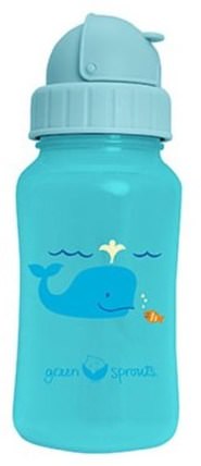 Aqua Bottle, Blue, 10 oz (300 ml) by iPlay Green Sprouts, 兒童健康，兒童食品，廚具，杯碟碗 HK 香港