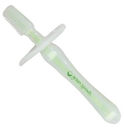 Baby Silicone Toothbrush, 3-12 Months by iPlay Green Sprouts, 兒童健康，嬰兒口腔護理，兒童和嬰兒牙刷 HK 香港