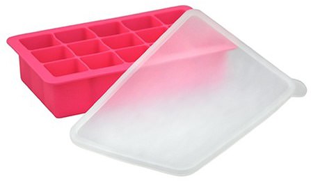 Fresh Baby Food Freezer Tray, Pink, 1 Tray, 15 Portions - 1 oz (28 ml) Each by iPlay Green Sprouts, 兒童健康，兒童食品，嬰兒餵養和清潔 HK 香港