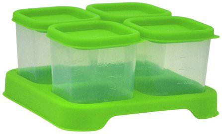 Fresh Baby Food Unbreakable Cubes, Green Set, 4 Pack- 4 oz (118ml) Each by iPlay Green Sprouts, 兒童健康，兒童食品 HK 香港