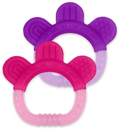 Silicone Teether, 3+ Months, Pink & Purple Set, 2 Pack by iPlay Green Sprouts, 兒童健康，兒童玩具，出牙玩具 HK 香港
