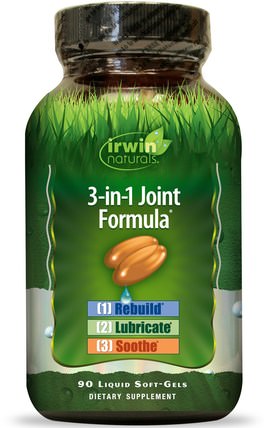 3-in-1 Joint Formula, 90 Liquid Soft-Gels by Irwin Naturals, 健康，骨骼，骨質疏鬆症，關節健康 HK 香港