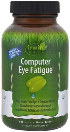 Computer Eye Fatigue, 60 Liquid Soft-Gels by Irwin Naturals, 補充劑，健康，眼部護理，視力保健 HK 香港