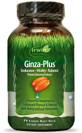 Ginza-Plus, 75 Liquid Soft-Gels by Irwin Naturals, 健康，能量，感冒流感和病毒，人參 HK 香港