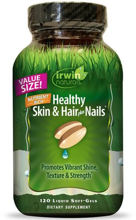 Healthy Skin & Hair Plus Nails, 120 Liquid Soft-Gels by Irwin Naturals, 健康，女性，皮膚，頭髮補充劑，指甲補充劑，皮膚補充劑 HK 香港