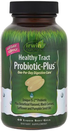 Healthy Tract Probiotic-Plus, 60 Liquid Soft-Gels by Irwin Naturals, 補充劑，益生菌 HK 香港