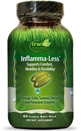 Inflamma-Less, 80 Liquid Soft-Gels by Irwin Naturals, 健康，骨骼，骨質疏鬆症，關節健康，炎症 HK 香港