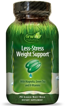 Less-Stress Weight Support, 75 Liquid Soft-Gels by Irwin Naturals, 減肥，飲食，皮質醇，健康 HK 香港