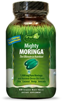 Mighty Moringa, 60 Liquid Soft-Gels by Irwin Naturals, 草藥，辣木膠囊 HK 香港