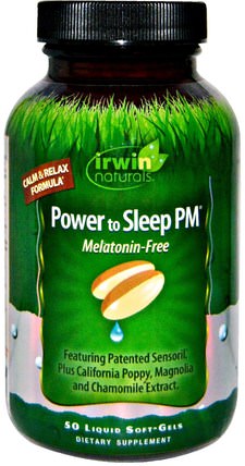 Power to Sleep PM, Melatonin-Free, 50 Liquid Soft-Gels by Irwin Naturals, 補充，睡覺 HK 香港