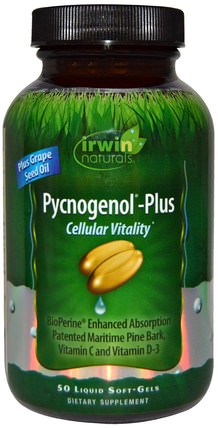 Pycnogenol-Plus, 50 Liquid Soft-Gels by Irwin Naturals, 補充劑，碧蘿芷 HK 香港