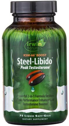Steel-Libido, Peak Testosterone, 75 Liquid Soft-Gels by Irwin Naturals, 健康，男人，睾丸激素 HK 香港