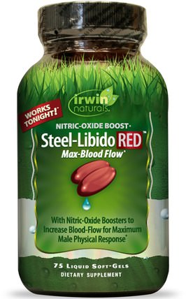 Steel-Libido Red, 75 Liquid Soft-Gels by Irwin Naturals, 健康，男性，運動，一氧化氮 HK 香港