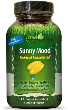 Sunny Mood, 75 Liquid Soft-Gels by Irwin Naturals, 健康，心情 HK 香港