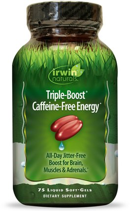 Triple-Boost Caffeine-Free Energy, 75 Liquid Soft-Gels by Irwin Naturals, 健康，精力 HK 香港