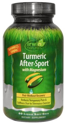 Turmeric AfterSport, With Magnesium, 60 Liquid Soft-Gels by Irwin Naturals, 補充劑，抗氧化劑，薑黃素 HK 香港