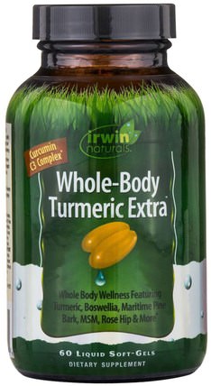 Whole-Body Turmeric Extra, 60 Liquid Soft-Gels by Irwin Naturals, 補充劑，抗氧化劑，薑黃素，薑黃 HK 香港