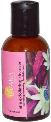 AHA Exfoliating Cleanser, 3 fl oz (88.72 ml) by Isvara Organics, 美容，面部護理，皮膚，面部去角質 HK 香港