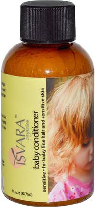 Baby Conditioner, Sensitive, 3 fl oz (88.72 ml) by Isvara Organics, 洗澡，美容，護髮素，兒童護髮素，頭髮，頭皮，洗髮水，護髮素 HK 香港