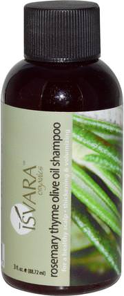 Shampoo, Rosemary Thyme Olive Oil, 3 fl oz (88.72 ml) by Isvara Organics, 洗澡，美容，頭髮，頭皮，洗髮水，護髮素 HK 香港