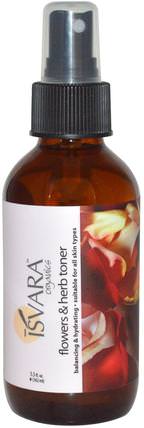 Toner, Flowers & Herb, 5.5 fl oz (162 ml) by Isvara Organics, 美容，面部護理，皮膚，面部調色劑 HK 香港