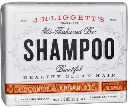 Old Fashion Bar, Shampoo, Coconut & Argan Oil, 3.5 oz (99 g) by J.R. Liggetts, 洗澡，美容，洗髮水，摩洛哥堅果 HK 香港
