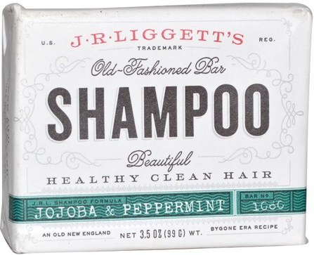 Old Fashioned Bar Shampoo, Jojoba & Peppermint, 3.5 oz (99 g) by J.R. Liggetts, 洗澡，美容，洗髮水，頭髮，頭皮，護髮素 HK 香港