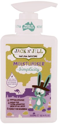 Natural Bathtime, Moisturizer, Simplicity, 10.14 fl oz (300 ml) by Jack n Jill, 健康，皮膚 HK 香港