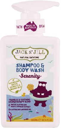 Natural Bathtime, Shampoo & Body Wash, Serenity, 10.14 fl oz (300 ml) by Jack n Jill, 洗澡，美容，頭髮，頭皮，洗髮水 HK 香港
