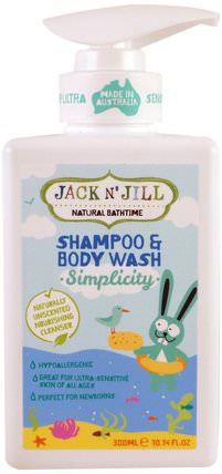 Natural Bathtime, Shampoo & Body Wash, Simplicity, 10.14 fl oz (300 ml) by Jack n Jill, 洗澡，美容，頭髮，頭皮，洗髮水 HK 香港