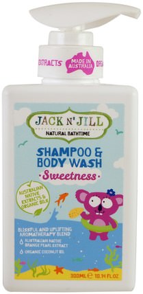 Natural Bathtime, Shampoo & Body Wash, Sweetness, 10.14 fl oz (300 ml) by Jack n Jill, 洗澡，美容，頭髮，頭皮，洗髮水 HK 香港