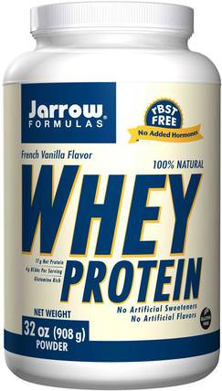 100% Natural Whey Protein, French Vanilla Flavor, 32 oz (908 g) by Jarrow Formulas, 補充劑，乳清蛋白 HK 香港
