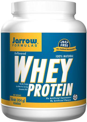 100% Natural Whey Protein Powder, Unflavored, 16 oz (454 g) by Jarrow Formulas, 補充劑，乳清蛋白 HK 香港