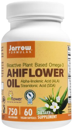Ahiflower Oil, 60 Veggie Softgels by Jarrow Formulas, 補充劑，efa omega 3 6 9（epa dha） HK 香港