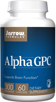 Alpha GPC, 300 mg, 60 Veggie Caps by Jarrow Formulas, 補充劑，alpha gpc（glycerophosphocholine） HK 香港