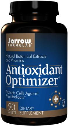 Antioxidant Optimizer, 90 Tablets by Jarrow Formulas, 補充劑，抗氧化劑，抗衰老 HK 香港
