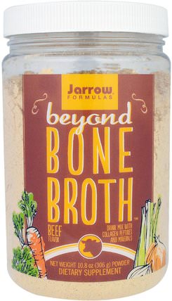 Beyond Bone Broth, Beef Flavor, 10.8 oz (306 g) by Jarrow Formulas, 健康，骨骼，骨質疏鬆症，關節健康 HK 香港