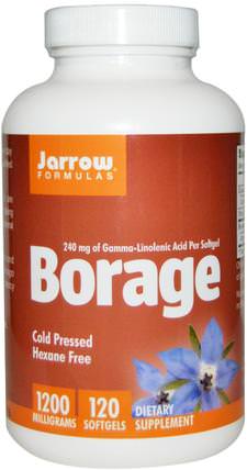 Borage, GLA-240, 1200 mg, 120 Softgels by Jarrow Formulas, 補充劑，efa omega 3 6 9（epa dha），琉璃苣油 HK 香港