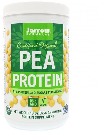 Certified Organic Pea Protein, 16 oz (454 g) by Jarrow Formulas, 補充劑，蛋白質 HK 香港