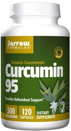 Curcumin 95, 500 mg, 120 Veggie Caps by Jarrow Formulas, 補充劑，抗氧化劑，薑黃素 HK 香港