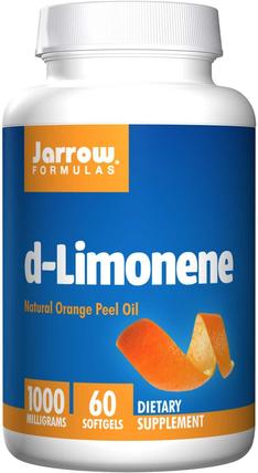 d-Limonene, 1000 mg, 60 Softgels by Jarrow Formulas, 補充劑，d-limonene橙皮提取物，胃灼熱和gerd，胃灼熱 HK 香港