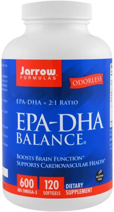 EPA-DHA Balance, 120 Softgels by Jarrow Formulas, 補充劑，efa omega 3 6 9（epa dha），dha，epa，魚油 HK 香港