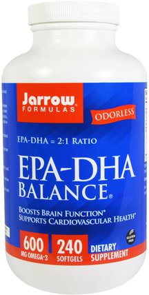 EPA-DHA Balance, 240 Softgels by Jarrow Formulas, 補充劑，efa omega 3 6 9（epa dha），dha，epa，魚油 HK 香港