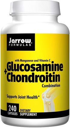 Glucosamine + Chondroitin Combination, 240 Capsules by Jarrow Formulas, 補充劑，氨基葡萄糖軟骨素 HK 香港