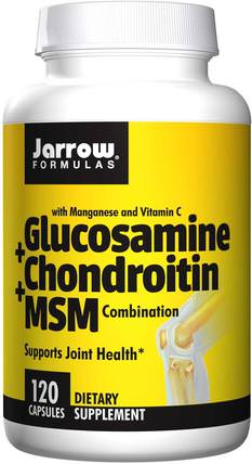 Glucosamine + Chondroitin + MSM Combination, 120 Capsules by Jarrow Formulas, 補充劑，氨基葡萄糖軟骨素 HK 香港
