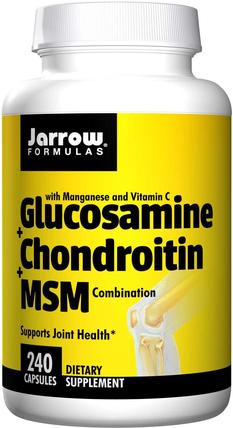 Glucosamine + Chondroitin + MSM Combination, 240 Capsules by Jarrow Formulas, 補充劑，氨基葡萄糖軟骨素 HK 香港
